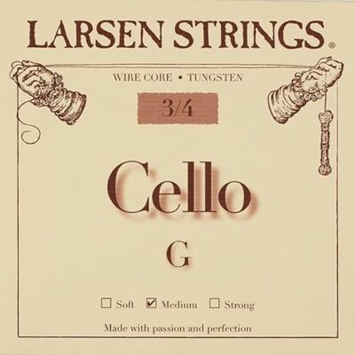 LARSEN STRINGS cello strings Original Fractional small sizes G 3/4 Medium LARSEN STRINGS cello strings Original Fractional small sizes G 3/4 Medium