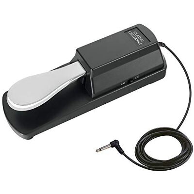 Classic Cantabile Pedal de Sustain Universal , Polaridad conmutable Incluye cable de conexión de 1, Conector jack de 6, 35 mm en ángulo, Puntas antideslizantes de goma, Peso: 370 g Classic Cantabile Pedal de Sustain Universal , Polaridad conmutable Incluye cable de conexión de 1, Conector jack de 6, 35 mm en ángulo, Puntas antideslizantes de goma, Peso: 370 g