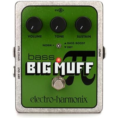Electro-Harmonix Electro Harmonix Bass Big Muff Bass Big Muff Pedal de distorsión para bajo, color plateado Electro-Harmonix Electro Harmonix Bass Big Muff Bass Big Muff Pedal de distorsión para bajo, color plateado