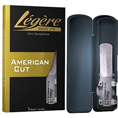 Legere Légère Reeds Alto Saxófono Reed, American Cut, Dureza 3.25 (ASA3.25) Cañas Sintéticas Premium para Viento-Madera Legere Légère Reeds Alto Saxófono Reed, American Cut, Dureza 3.25 (ASA3.25) Cañas Sintéticas Premium para Viento-Madera