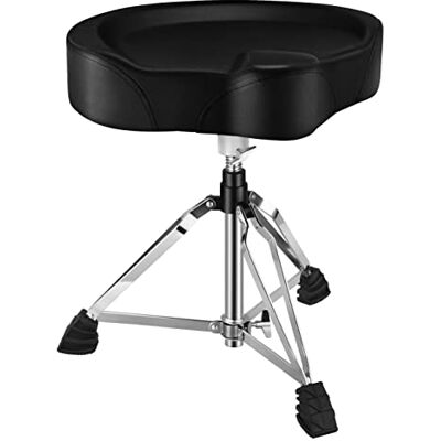 Donner Taburete Ajustable para batería, Silla Acolchada para batería de Estilo Motorista para conciertos Donner Taburete Ajustable para batería, Silla Acolchada para batería de Estilo Motorista para conciertos