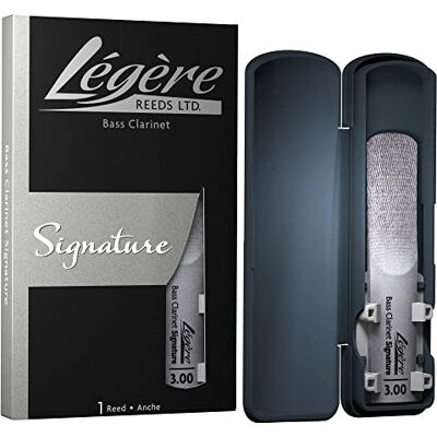 Legere Légère Reeds Bass Clarinete Reed, Signature, Dureza 3.00 (BCS3.00) Cañas Sintéticas Premium para Viento-Madera Legere Légère Reeds Bass Clarinete Reed, Signature, Dureza 3.00 (BCS3.00) Cañas Sintéticas Premium para Viento-Madera