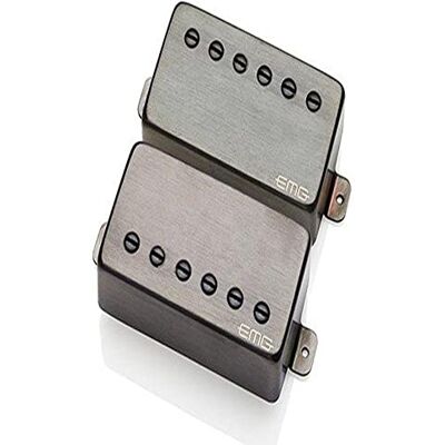 EMG MF Marty Friedman Juego de pastillas, cromo negro cepillado EMG MF Marty Friedman Juego de pastillas, cromo negro cepillado