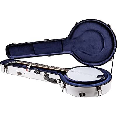 Crossrock Banjo Case-Fits de Fibra de Vidrio de 11~12,5 Pulgadas Openback Styles Straps, Interior Compartment, Fixed & Removable Padding-Includes TSA Lock White Crossrock Banjo Case-Fits de Fibra de Vidrio de 11~12,5 Pulgadas Openback Styles Straps, Interior Compartment, Fixed & Removable Padding-Includes TSA Lock White