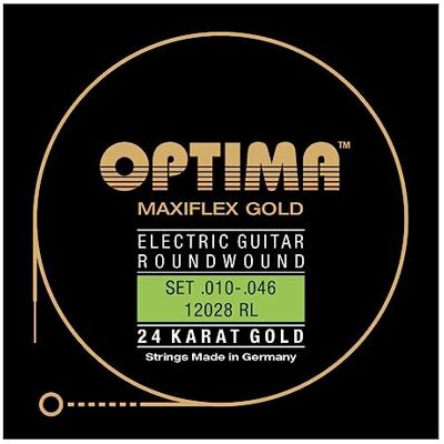 Optima Cuerdas para Guitarra Eléctrica Gold Strings Round Wound Set 12028 RL Optima Cuerdas para Guitarra Eléctrica Gold Strings Round Wound Set 12028 RL