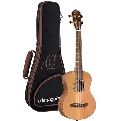 Ortega Guitars ORTEGA Timber Series Tenor Ukulele tapa de cedro macizo/fondo y aros de nogal/incrustaciones diapasón de arce Natural, Ortega Guitars ORTEGA Timber Series Tenor Ukulele tapa de cedro macizo/fondo y aros de nogal/incrustaciones diapasón de arce Natural,