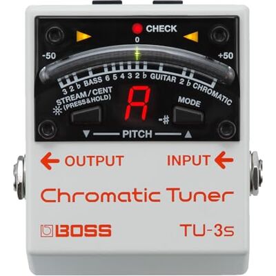 Boss Afinador cromático compacto para pedalera Excelentes prestaciones en formato diminuto Afinación de precisión para guitarra y bajo Indicador LED de 21 segmentos Boss Afinador cromático compacto para pedalera Excelentes prestaciones en formato diminuto Afinación de precisión para guitarra y bajo Indicador LED de 21 segmentos