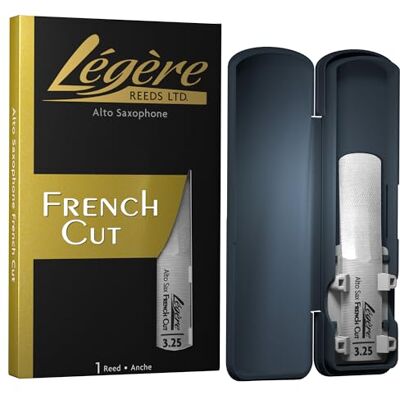 Legere Légère Reeds Alto Saxófono Reed, French Cut, Dureza 3.25 () Cañas Sintéticas Premium para Viento-Madera Legere Légère Reeds Alto Saxófono Reed, French Cut, Dureza 3.25 () Cañas Sintéticas Premium para Viento-Madera