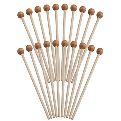 Classic Cantabile MG2218W Baquetas Para Glockenspiel 10 Pares Cabeza Redonda De Madera De Haya, Mango De Arce, Longitud Total: 22 cm, Diámetro De La Cabeza: 18 mm, ¡Con Cabeza De Madera Classic Cantabile MG2218W Baquetas Para Glockenspiel 10 Pares Cabeza Redonda De Madera De Haya, Mango De Arce, Longitud Total: 22 cm, Diámetro De La Cabeza: 18 mm, ¡Con Cabeza De Madera
