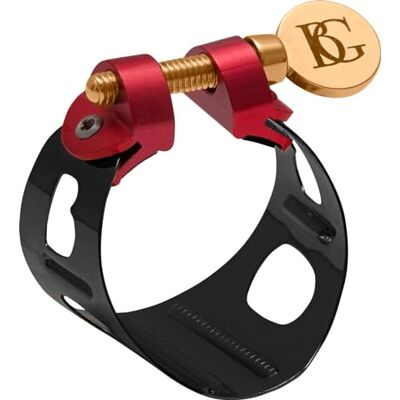 BG Pieza de recambio Ligature Duo lacado negro Saxofón soprano BG Pieza de recambio Ligature Duo lacado negro Saxofón soprano