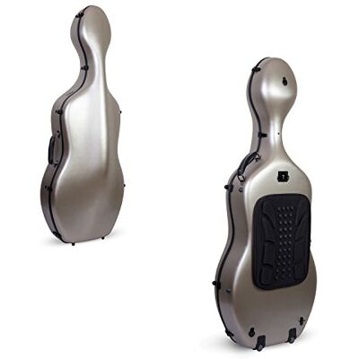 Crossrock Funda de violonchelo compuesto de policarbonato para violonchelo de tamaño 4/4 con mochila y ruedas, color champán () Crossrock Funda de violonchelo compuesto de policarbonato para violonchelo de tamaño 4/4 con mochila y ruedas, color champán ()