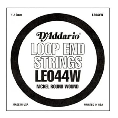 D'Addario , cuerda individual con entorchado en níquel y terminación de lazo, .044 D'Addario , cuerda individual con entorchado en níquel y terminación de lazo, .044