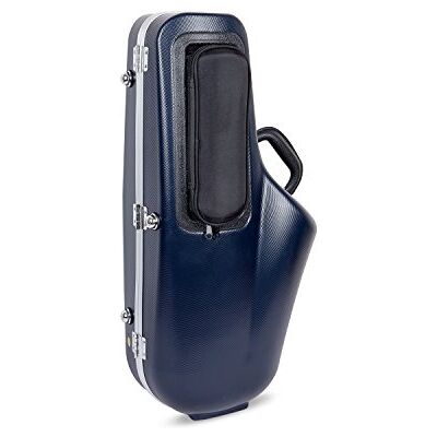 Crossrock Funda rígida ABS Woodwind para saxofón alto, correa de hombro extraíble, bolsillo para accesorios, cierre de bloqueo, azul () Crossrock Funda rígida ABS Woodwind para saxofón alto, correa de hombro extraíble, bolsillo para accesorios, cierre de bloqueo, azul ()