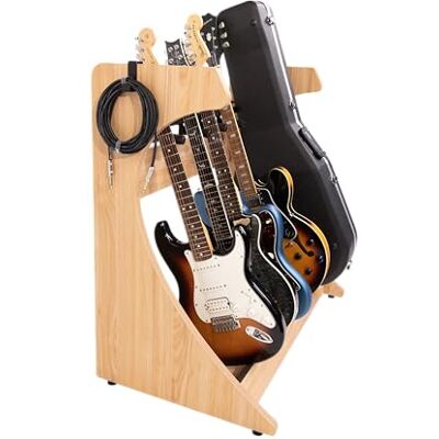 Gator Frameworks Elite Series Soporte combinado para guitarra e instrumento de 5 a 7 espacios, acabado mate de arce natural () Gator Frameworks Elite Series Soporte combinado para guitarra e instrumento de 5 a 7 espacios, acabado mate de arce natural ()
