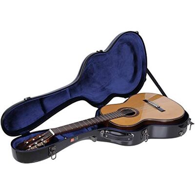 Crossrock Funda rígida de fibra de vidrio para guitarra clásica de tamaño completo 4/4, color negro Crossrock Funda rígida de fibra de vidrio para guitarra clásica de tamaño completo 4/4, color negro