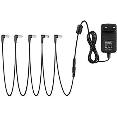 Donner DPA-1 9V Power Supply Adapter For Effect Pedals With 5 Way Cable Donner DPA-1 9V Power Supply Adapter For Effect Pedals With 5 Way Cable
