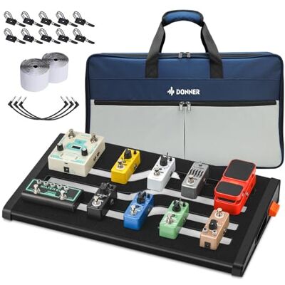 Donner Pedalera Guitarra Eléctrica DB-S200, Pedalboard Grande con Fuente de Alimentación, Bolsa Convertible en Mochila, Cinta Velcro Adhesiva 60" y Soporte para Fuente de Alimentación, 18.11" x 12.76 Donner Pedalera Guitarra Eléctrica DB-S200, Pedalboard Grande con Fuente de Alimentación, Bolsa Convertible en Mochila, Cinta Velcro Adhesiva 60" y Soporte para Fuente de Alimentación, 18.11" x 12.76