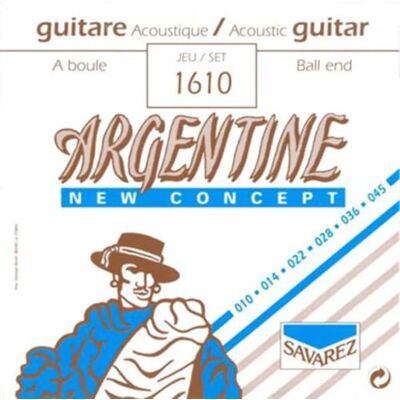 Savarez 1610 Juego Cuerdas Cuerdas Guitarra Acústica Argentine Loop End (10-45) Extra Light con bola Savarez 1610 Juego Cuerdas Cuerdas Guitarra Acústica Argentine Loop End (10-45) Extra Light con bola