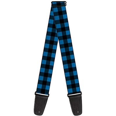 Buckle-Down Correa para guitarra – Buffalo Plaid negro/turquesa – 2" de ancho – 29-54" de longitud Buckle-Down Correa para guitarra – Buffalo Plaid negro/turquesa – 2" de ancho – 29-54" de longitud