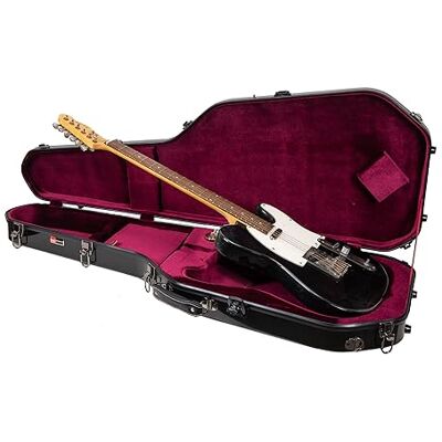 Crossrock Funda de Fibra de Vidrio para Guitarra eléctrica Telecaster y Stratocaster, Color Negro () Crossrock Funda de Fibra de Vidrio para Guitarra eléctrica Telecaster y Stratocaster, Color Negro ()