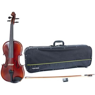 GEWA Conjunto de violín Ideale VL 2 para zurdos – 4/4 listo para tocar, arco de Massaranduba, cuerdas Larsen Aurora, estuche para violín GEWA Conjunto de violín Ideale VL 2 para zurdos – 4/4 listo para tocar, arco de Massaranduba, cuerdas Larsen Aurora, estuche para violín