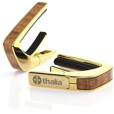 Thalia Cejilla negra con acabado cromado con incrustaciones de sapele Thalia Cejilla negra con acabado cromado con incrustaciones de sapele