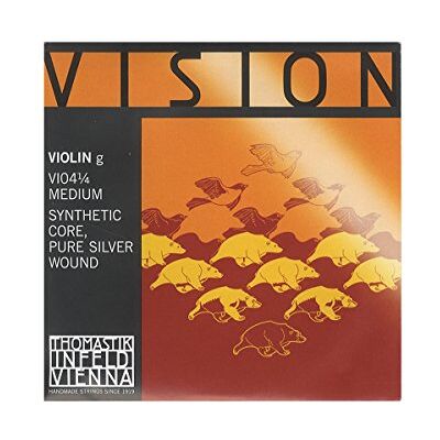 Thomastik-Infeld Thomastik Cuerda para violín 1/4 Vision cuerda Sol núcleo sintético, entorchado en plata pura, medio Thomastik-Infeld Thomastik Cuerda para violín 1/4 Vision cuerda Sol núcleo sintético, entorchado en plata pura, medio
