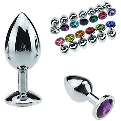 Vibe Productos íntimos e interesantes para adultos, 1 unidad de tamaño pequeño de metal y cristal de acero inoxidable con cuentas de botín para hombres y parejas Vibe Productos íntimos e interesantes para adultos, 1 unidad de tamaño pequeño de metal y cristal de acero inoxidable con cuentas de botín para hombres y parejas