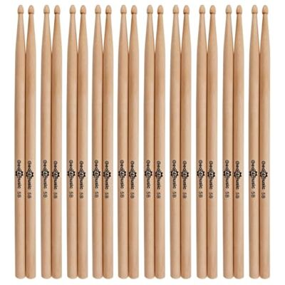 gear4music Set de baquetas de arce 5B con punta de madera, 10 pares Talla 5B versátil adecuada para muchos estilos, punta de madera para un rebote nítido gear4music Set de baquetas de arce 5B con punta de madera, 10 pares Talla 5B versátil adecuada para muchos estilos, punta de madera para un rebote nítido