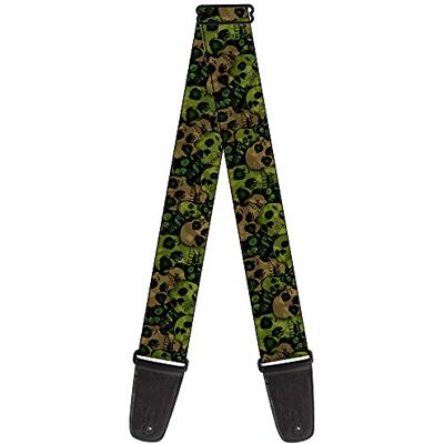 Buckle-Down Correa para guitarra con hebilla – Camo Olive/Black Skull Yard2 – 2" de ancho – 29-54" de longitud Buckle-Down Correa para guitarra con hebilla – Camo Olive/Black Skull Yard2 – 2" de ancho – 29-54" de longitud