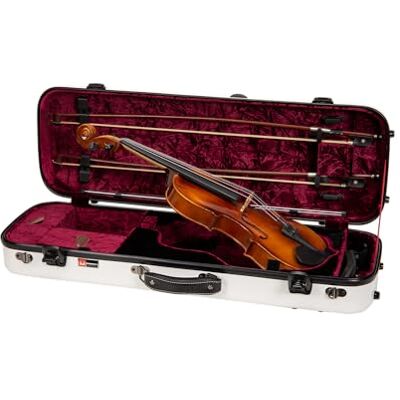 Crossrock Maletín Rectangular de Fibra de Vidrio para violín de tamaño Completo 4/4 con Compartimentos para Accesorios, Correas de Hombro Desmontables, candado TSA, higrómetro, Color Crossrock Maletín Rectangular de Fibra de Vidrio para violín de tamaño Completo 4/4 con Compartimentos para Accesorios, Correas de Hombro Desmontables, candado TSA, higrómetro, Color