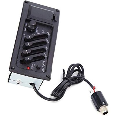 VBESTLIFE Pastilla de guitarra de 4 bandas EQ-7545R, ecualizador de preamplificador de guitarra compatible con BASS, MIDD, TREB, PRES y adecuado para guitarras clásicas, acústicas y populares. Pre Eq 7545R VBESTLIFE Pastilla de guitarra de 4 bandas EQ-7545R, ecualizador de preamplificador de guitarra compatible con BASS, MIDD, TREB, PRES y adecuado para guitarras clásicas, acústicas y populares. Pre Eq 7545R