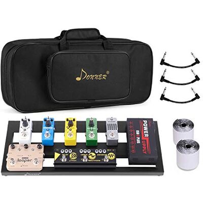 Donner Pedalera de efecto para Guitarra Electrica Ligero y Portable con Bolsa de Transporte y Cinta de Gancho y Bucle, Tablero de Pedal de Aleación 510 * 200 * 30 mm (DB-2) Donner Pedalera de efecto para Guitarra Electrica Ligero y Portable con Bolsa de Transporte y Cinta de Gancho y Bucle, Tablero de Pedal de Aleación 510 * 200 * 30 mm (DB-2)