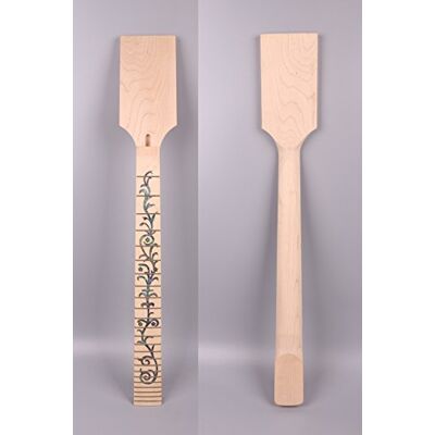 yinfente Cuello de guitarra eléctrica de 24 trastes de 25.5 pulgadas, madera de arce con incrustaciones de árbol de vid, cabeza de remo, cuellos de guitarra DIY Floyd estilo tuerca de bloqueo rosa yinfente Cuello de guitarra eléctrica de 24 trastes de 25.5 pulgadas, madera de arce con incrustaciones de árbol de vid, cabeza de remo, cuellos de guitarra DIY Floyd estilo tuerca de bloqueo rosa