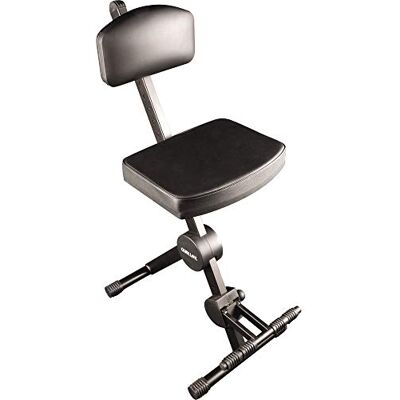 QUIK LOK DX/749 Taburete con respaldo y reposapiés para músicos, estructura plegable y ajustable en altura, máximo confort y comodidad, color negro QUIK LOK DX/749 Taburete con respaldo y reposapiés para músicos, estructura plegable y ajustable en altura, máximo confort y comodidad, color negro