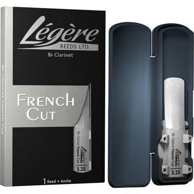 Legere Légère Reeds Bb Clarinete Reed, French Cut, Dureza 3.25 () Cañas Sintéticas Premium para Viento-Madera Legere Légère Reeds Bb Clarinete Reed, French Cut, Dureza 3.25 () Cañas Sintéticas Premium para Viento-Madera