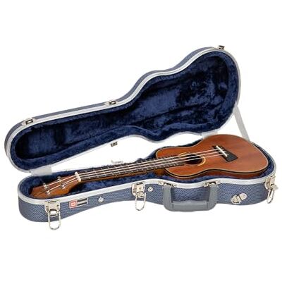 Crossrock , Ukelele de concierto de 0 cuerdas, estuche rígido moldeado ABS súper ligero en azul, () Crossrock , Ukelele de concierto de 0 cuerdas, estuche rígido moldeado ABS súper ligero en azul, ()