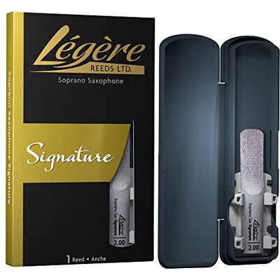 Legere Légère Reeds Soprano Saxófono Reed, Signature, Dureza 2.00 (SSG200) Cañas Sintéticas Premium para Viento-Madera Legere Légère Reeds Soprano Saxófono Reed, Signature, Dureza 2.00 (SSG200) Cañas Sintéticas Premium para Viento-Madera