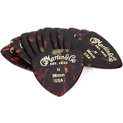 Martin Triangle 346 Púas para guitarra (12 unidades, 0,96 mm), diseño de carey Martin Triangle 346 Púas para guitarra (12 unidades, 0,96 mm), diseño de carey