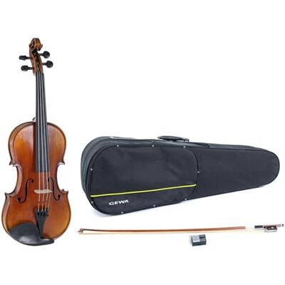 GEWA Violín , juego de violín serie Maestro 2 VL 4, 1/2 listo para tocar incl. estuche moldeado, arco Massaranduba y cuerdas Larsen Aurora GEWA Violín , juego de violín serie Maestro 2 VL 4, 1/2 listo para tocar incl. estuche moldeado, arco Massaranduba y cuerdas Larsen Aurora