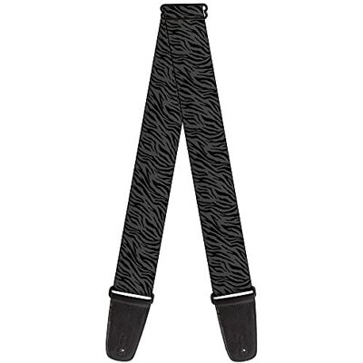Buckle-Down Correa para guitarra con hebilla, diseño de cebra, color negro y gris, 5,08 cm de ancho, 73,66 cm de longitud Buckle-Down Correa para guitarra con hebilla, diseño de cebra, color negro y gris, 5,08 cm de ancho, 73,66 cm de longitud