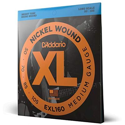 D'Addario Cuerdas Bajo Cuerdas Bajo Electrico Cuerdas Medium, 50-105 Escala Larga, Long Scale D'Addario Cuerdas Bajo Cuerdas Bajo Electrico Cuerdas Medium, 50-105 Escala Larga, Long Scale