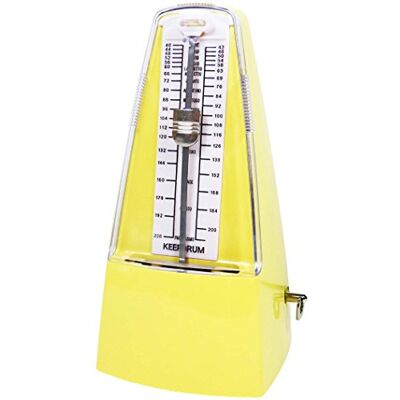 keepdrum GMPL YW Metrónomo mecánico con campana, color amarillo keepdrum GMPL YW Metrónomo mecánico con campana, color amarillo