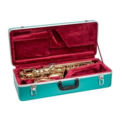 Crossrock Funda para saxofón alto Carcasa rígida moldeada de ABS con bloqueo de seguridad y correa desmontable, color azul menta () Crossrock Funda para saxofón alto Carcasa rígida moldeada de ABS con bloqueo de seguridad y correa desmontable, color azul menta ()