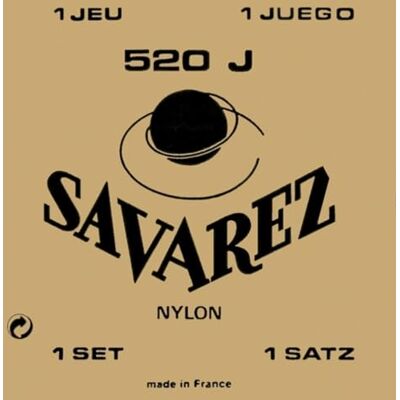 Savarez Cuerdas para guitarra clásica, juego Traditional Concert 520J Alta Tensión, nylon liso, cuerdas de bajo plateadas, tarjeta amarilla, Made in Europa Savarez Cuerdas para guitarra clásica, juego Traditional Concert 520J Alta Tensión, nylon liso, cuerdas de bajo plateadas, tarjeta amarilla, Made in Europa
