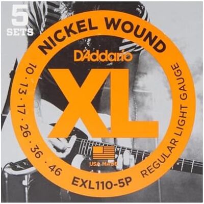 D'Addario XL Nickel Cuerdas Guitarra 10-46, 5 Juegos D'Addario XL Nickel Cuerdas Guitarra 10-46, 5 Juegos