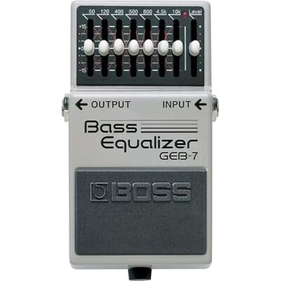 Boss Pedal ecualizador para bajo de 7 bandas — Ecualizador de siete bandas diseñado para el rango de frecuencias del bajo eléctrico Boss Pedal ecualizador para bajo de 7 bandas — Ecualizador de siete bandas diseñado para el rango de frecuencias del bajo eléctrico