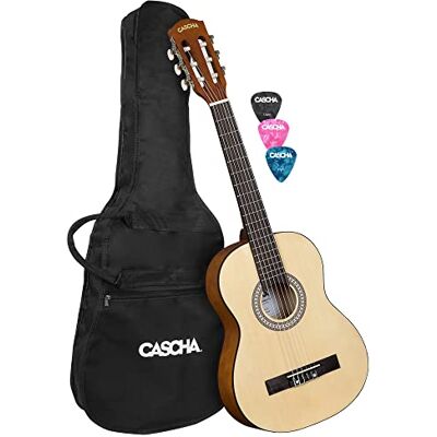 Cascha Student Series Guitarra de concierto (tamaño 1/2, incluye funda y 3 púas) Cascha Student Series Guitarra de concierto (tamaño 1/2, incluye funda y 3 púas)