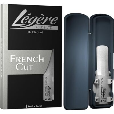 Legere Légère Reeds Bb Clarinete Reed, French Cut, Dureza 4.50 (0) Cañas Sintéticas Premium para Viento-Madera Legere Légère Reeds Bb Clarinete Reed, French Cut, Dureza 4.50 (0) Cañas Sintéticas Premium para Viento-Madera