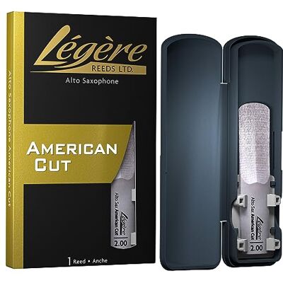 Legere Légère Reeds Alto Saxófono Reed, American Cut, Dureza 2.00 (ASA2.00) Cañas Sintéticas Premium para Viento-Madera Legere Légère Reeds Alto Saxófono Reed, American Cut, Dureza 2.00 (ASA2.00) Cañas Sintéticas Premium para Viento-Madera